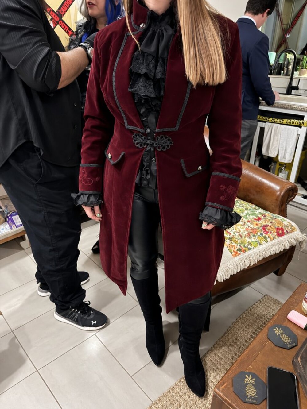 Women’s Victorian Gothic Tailcoat Jacket, Steampunk Pirate Long Coat